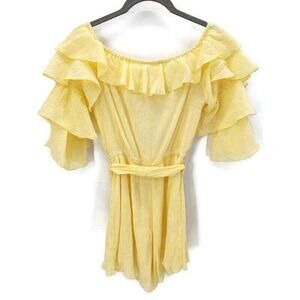 Retro & Icone yellow ruffle romper in size small Summer Party Festival
